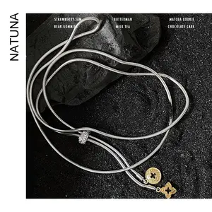 Natuna fashion sense S925 collana in argento con osso di serpente da donna dal Design semplice adatta per appuntamenti