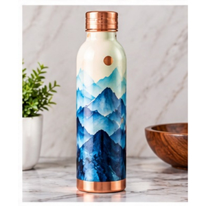 Botella de Agua Moderna de Cobre con Textura Espiral y Tapa de Rosca, Recipiente Metálico Ecológico y Portátil para Bebidas - Product Image 4