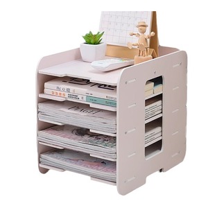 Office Organizer File Rack 5 Tier Desktop <b>Document</b> Storage A4 Folder <b>Holder</b> Standing Type Rectangle Shape - Product Image 2