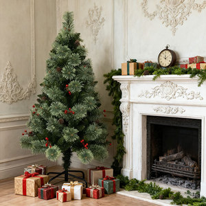 Sapin de Noël artificiel floqué pré-éclairé de qualité supérieure avec technologie <span class=keywords><strong>anti</strong></span>-chute de feuilles - Product Image 2