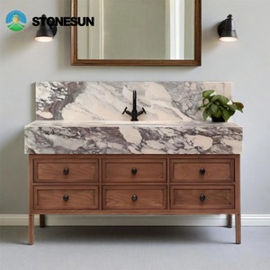 Lavabo da <span class=keywords><strong>Bagno</strong></span> Moderno StoneSun su Piedistallo in Marmo, <span class=keywords><strong>Lavandino</strong></span> Freestanding Monoblocco con Scarico Nascosto - Product Image 6
