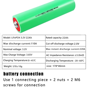 Batería ULi NUEVA de 3.2V 22Ah 25Ah 46160 para Scooter, Altavoz, Recargable con Energía Solar para Proyectos DIY de 12V - Product Image 4