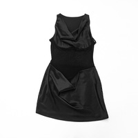 Viviblook C26DS017 Robe Courte Quotidienne pour Femme, Nouvelle Collection Été, Couleur Unie, Sexy, Dentelle Tissée, Col en V, Transparente, Sans Manches, Coupe Droite