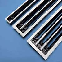 Diffuseur linéaire encastré carré moderne et industriel personnalisé pour la ventilation de plafond HVAC en aluminium