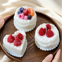 Neuartige Hochzeitsgeschenke Realistische Pudding-Kuchen-förmige Dessertkerzen Handgemachte Souvenirs Geschenk Wohndekor Sojawachs Duftkerzen