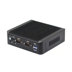 廉价无风扇迷你电脑J4125双局域网端口高清VGA 4k显示输出USB 2COM RS232端口linux win10迷你电脑