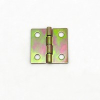 Charnière miniature en fer galvanisé couleur, 25*25*0.8mm, 4 trous, pour boîtes cadeaux et emballages, accessoires de quincaillerie, vente en gros