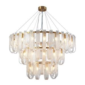 Lámpara de Araña Larga en Forma de Flor Blanca de Cobre, Decoración Personalizada, Moderna, para Proyectos Hoteleros, Escaleras, Villas, Lámpara de Araña Espiral Grande - Product Image 2