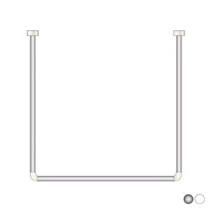 Barra de Cortina Universal de Aluminio Cromado de 60 cm para Cortinas de Ducha - Product Image 1