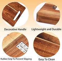 Planche à découper en bois écologique artisanale, légère, pliable, 33 pouces, grande planche à charcuterie en bois d'acacia
