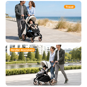 <span class=keywords><strong>Passeggino</strong></span> 3 in 1 Ningbo Youbei con Navicella - Manico Reversibile, Chiusura con Una Mano, Leggero, Ammortizzato, per Neonati - Product Image 6
