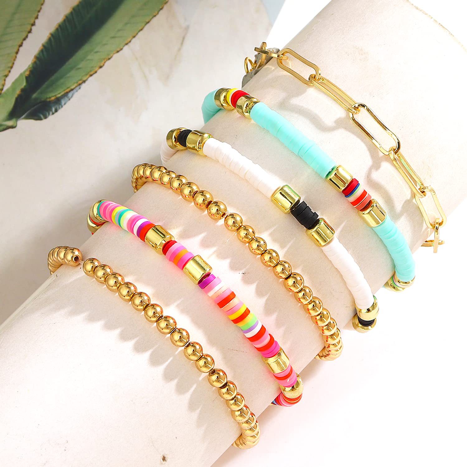 Bracelets Y2K - Stylish Heishi Surfer Set for Kids & Adults