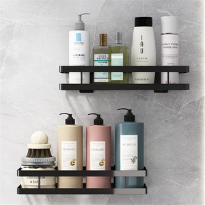 Étagère d'angle moderne en alliage de zinc pour salle de bain, sans perçage, à un seul niveau, pour rangement sous lavabo ou toilettes - Product Image 4