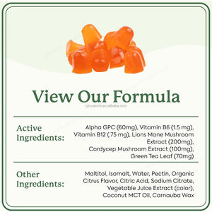 Private Label Vegan senza zucchero agli agrumi Gummies ai funghi con criniera di leone <span class=keywords><strong>Cordyceps</strong></span> Nootropic encefalo integratore - Product Image 4