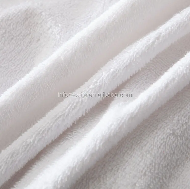 थोक सफेद रंग 100% पॉलिएस्टर जलरोधक टेरी कपड़ा