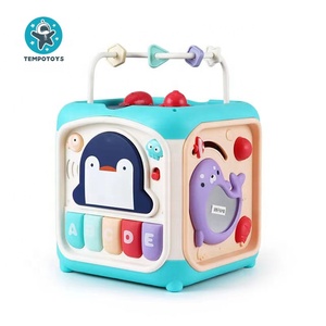 Tempo Toys Baby Small Activity Cube Toys 6 in 1 Play Center For 12 Month Infant Toddler Kids Baby Toy