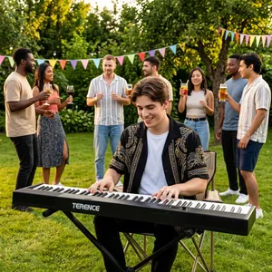 <span class=keywords><strong>Piano</strong></span> <span class=keywords><strong>numérique</strong></span> portable Terence V30, 88 touches, clavier électrique pliable avec technologie sensible au toucher, instrument électronique - Product Image 6