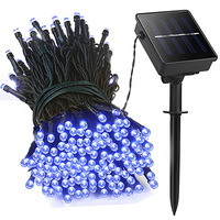 Guirlandes lumineuses solaires d'extérieur étanches IP65 avec fils en cuivre, lumières LED, éclairage décoratif de fête