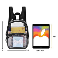 Sac à dos transparent en PVC Mini style de mode portable avec fonction étanche Étudiants École sac à dos Stade extérieur