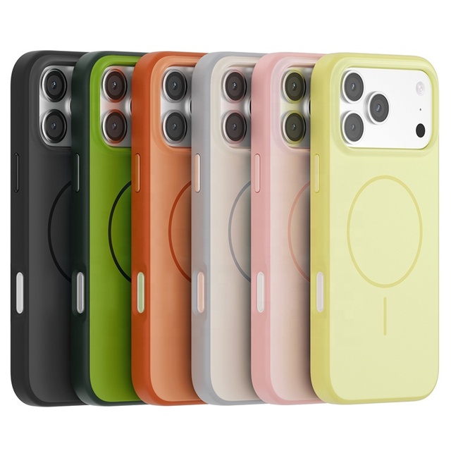 Premium Overmolding Matte Mobile Phone Cover Drop Protection Magnetic Phone Case for iPhone 17 Series