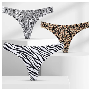Slip senza cuciture confortevoli, perizoma morbido a vita bassa con stampa leopardata, intimo invisibile per donna - Product Image 6