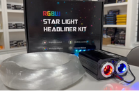 Source de lumière LED à fibre optique 12V bicolore à 2 connecteurs pour plafond de voiture, effet ciel étoilé scintillant, pour modification automobile