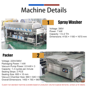 Línea Automática de Procesamiento de Maíz Dulce, Lavadora, Cortadora, Máquina de Envasado al Vacío 1-2t/h, Fábrica de Producción de Maíz Dulce Personalizada - Product Image 3