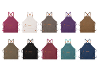Toile avec logo personnalisé Tabliers de chef en coton unisexe pour serveur Uniforme de cuisine Tabliers de bar Travail long commercial Tabliers de café et de restaurant
