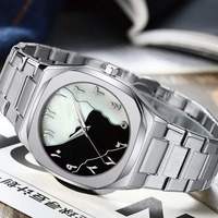 1158 Cs008 Montre de Luxe à Mouvement Quartz pour Hommes, Étanche en Plastique Polycarbonate, Style Arabe, Montre-Bracelet Musulmane Tendance