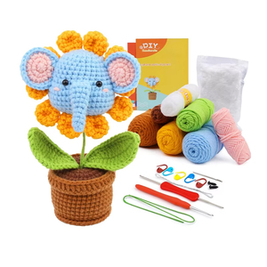 Excelente Kit de Manualidades de Tejido DIY para Niños, Amantes de los Animales y Flores, Juguetes de Coser y Tejer con Videos Paso a Paso, Regalo - Product Image 1