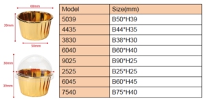 Tasses de cuisson avec couvercles dôme Ramequin Aluminium Cupcake Tip Pan Porte-papier Petites tasses de cuisson Emballages résistants à la graisse - Product Image 4