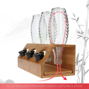 Nouveau 2026 En gros Égouttoir à vaisselle en bambou, support pour bouteilles Sodastream, support de drainage pour bouteilles, boîte de rangement pour comptoir de <span class=keywords><strong>cuisine</strong></span> - Product Image 1