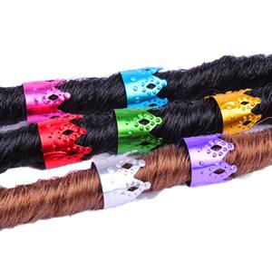 Lot de 51 boucles de cheveux colorées pour tresses de fête, bijoux, perruques, tresses creuses en aluminium gaufré, tresses <span class=keywords><strong>Dirty</strong></span> Braid avec tresses noires - Product Image 5