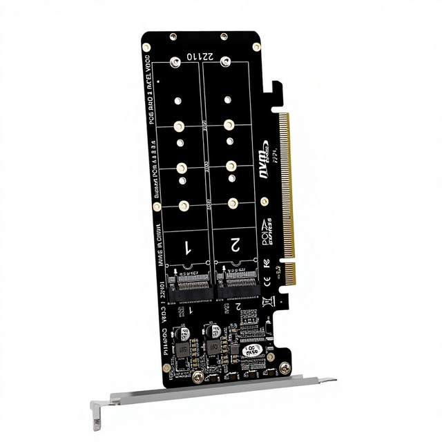 PH44PRO PCIe 4.0 X16 to M.2 M-key NVMe Double-sided 4-disc 2U Server RAID Array Expansion Card