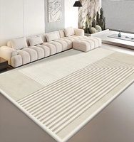 Tapis Modernes Crème pour Salon, Moquettes Épaissies en Cachemire pour Maison, Tapis de Table Basse Facile d'Entretien, Tapis de Prière et Tapis de Chambre