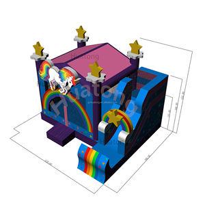 Huatong Ticari PVC Ticari Çocuk Şişme Oyun Parkı Kombosu Kaydıraklı Gökkuşağı Şişme Kale Çocuk Partisi İçin - Product Image 3