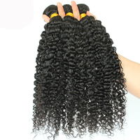 Mèches mongoles naturelles crépues et bouclées pour femmes noires 3B3C, Afro, trame de cheveux, 100g, noir naturel