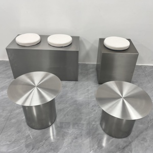 Nhà Máy Bán buôn thép không gỉ Bàn cà phê và da bảng Thảm khách sạn ghế với da thoải mái miếng đệm ghế - Product Image 4