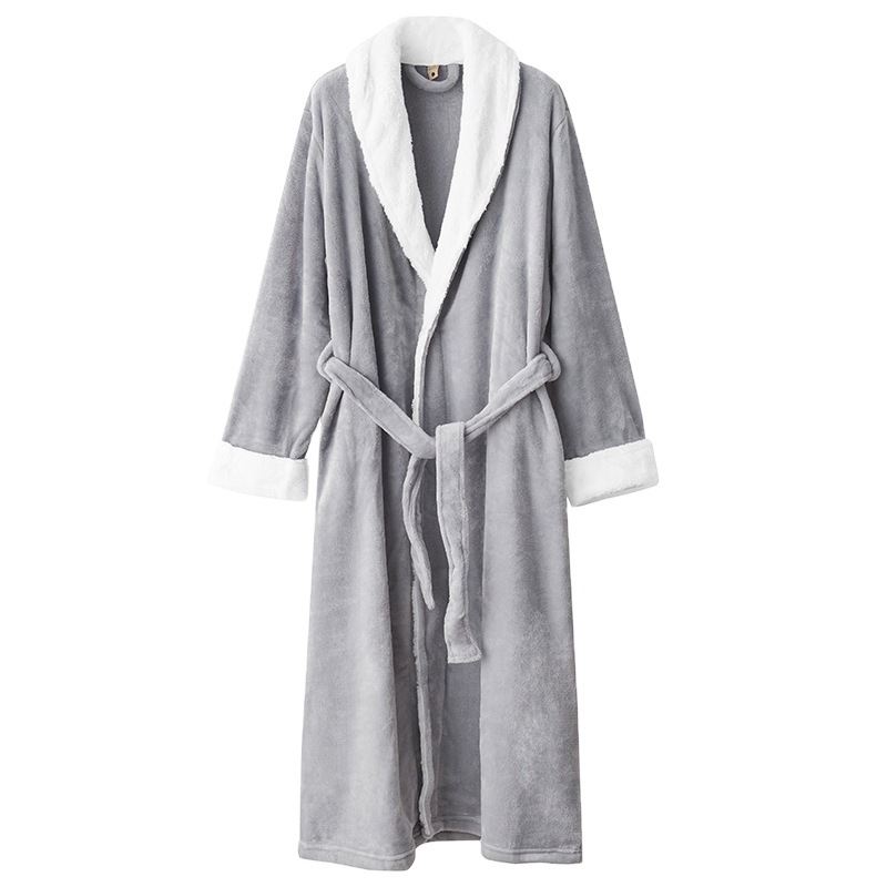knee length dresses for ladies Brushed Cotton Flannel Dressing Gown