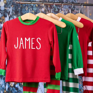 Pyjamas de Noël personnalisés en coton unisexe, pyjamas rayés de Noël, pyjamas personnalisés pour petit garçon et petite fille, pyjamas de Noël pour enfants, pyjamas du Père Noël 2026 - Product Image 3