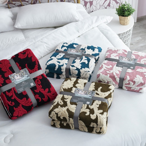 Eco Friendly 100 Polyester Soft Fluffy Jacquard Sherpa Blanket <strong>Double</strong> Layer Cozy Plush <strong>Throw</strong> <strong>for</strong> <strong>Bed</strong> Couch Family Winter Warm - Product Image 3