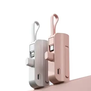 IPhoneポータブルバッテリー充電器3in1緊急パワーバンク電話ホルダー用のオリジナルカプセル充電器パワーバンク5000mAh