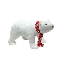 Ornement de simulation d'ours polaire grand format avec écharpe, jouet d'ours blanc géant, décoration de Noël, petit cadeau, aménagement de centre commercial