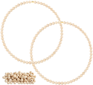 <span class=keywords><strong>Kit</strong></span> de fabrication de couronne de perles en bois - Anneau métallique avec perles naturelles pour décoration murale, fête de vacances et décoration bohème, fournitures complètes pour l'artisanat - Product Image 1