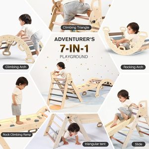 Kids Picklers Triangle Set Niños Escalada <span class=keywords><strong>de</strong></span> madera Picklers Arch Montessori Triangle Indoor Climbing Frame niños escalada Set - Product Image 3