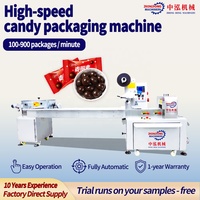 Machine d'emballage horizontale automatique à grande vitesse pour sachets de bonbons de petite taille