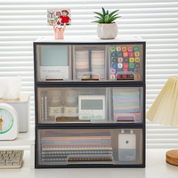 Boîte de rangement à tiroirs transparents en plastique empilé en couches Boîte de tri multifonctionnelle pour bureau à domicile