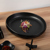Harga pabrik Matte hitam 13 "melamin piring makan malam tidak bisa pecah Oval piring saji untuk Hotel restoran bersertifikat FDA