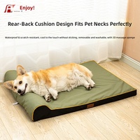 Coussin-lit pour chien et chat à dossier incliné, housse amovible et lavable, respirant, imperméable, résistant aux rayures, écologique, en éponge