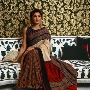 Blusa de Sari de Algodón Tejido ENT Akshay Sharma, Ecológica, de Secado Rápido, Ligera, Teñida Lisa, Vestido de Novia para Niñas y Mujeres, En Stock - Product Image 1